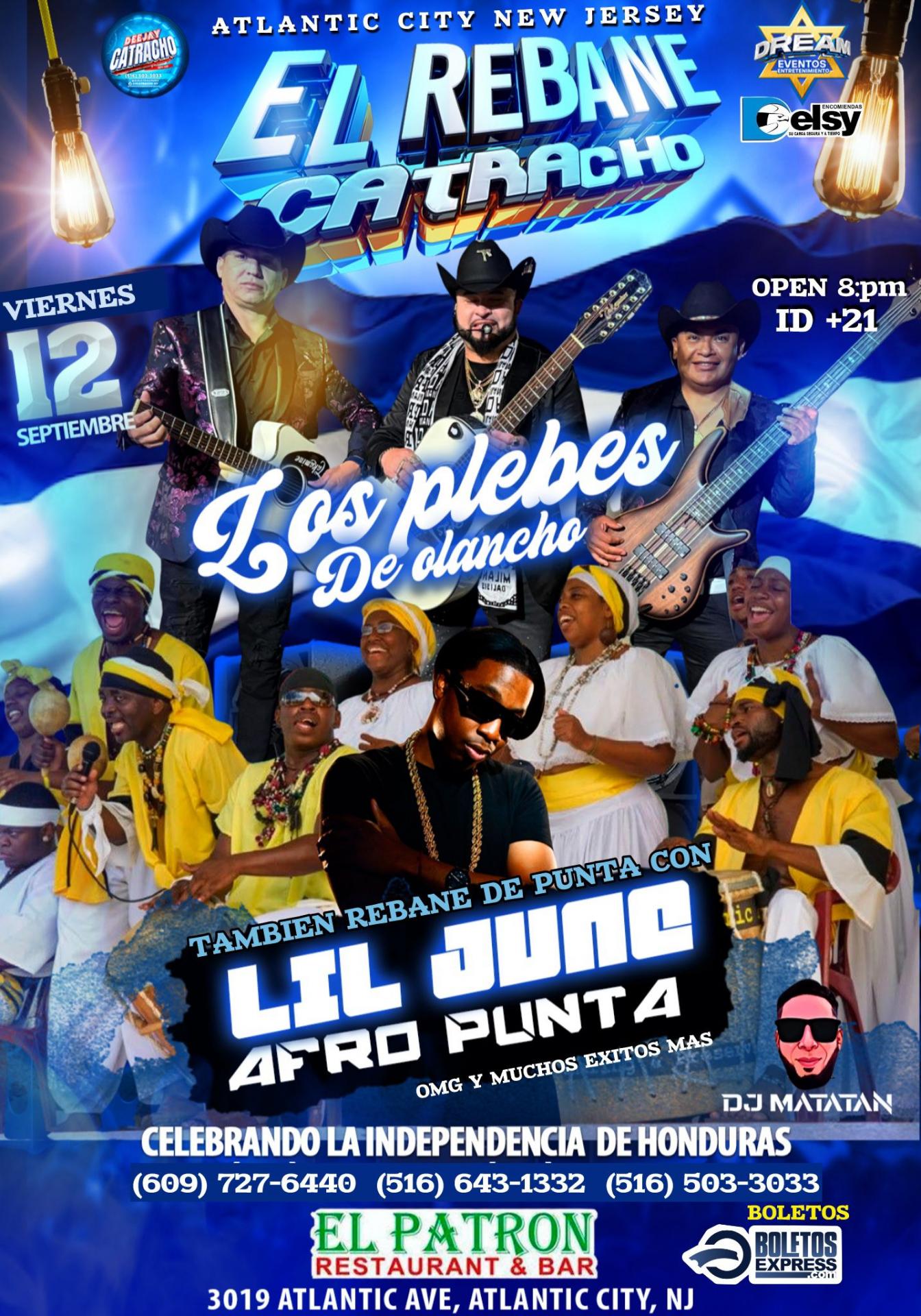 HOY VIER 12 SEPT / LOS PLEBES DE OLANCHO & LIL JUNE 4FRO PUNTA / ATLANTIC CITY NJ