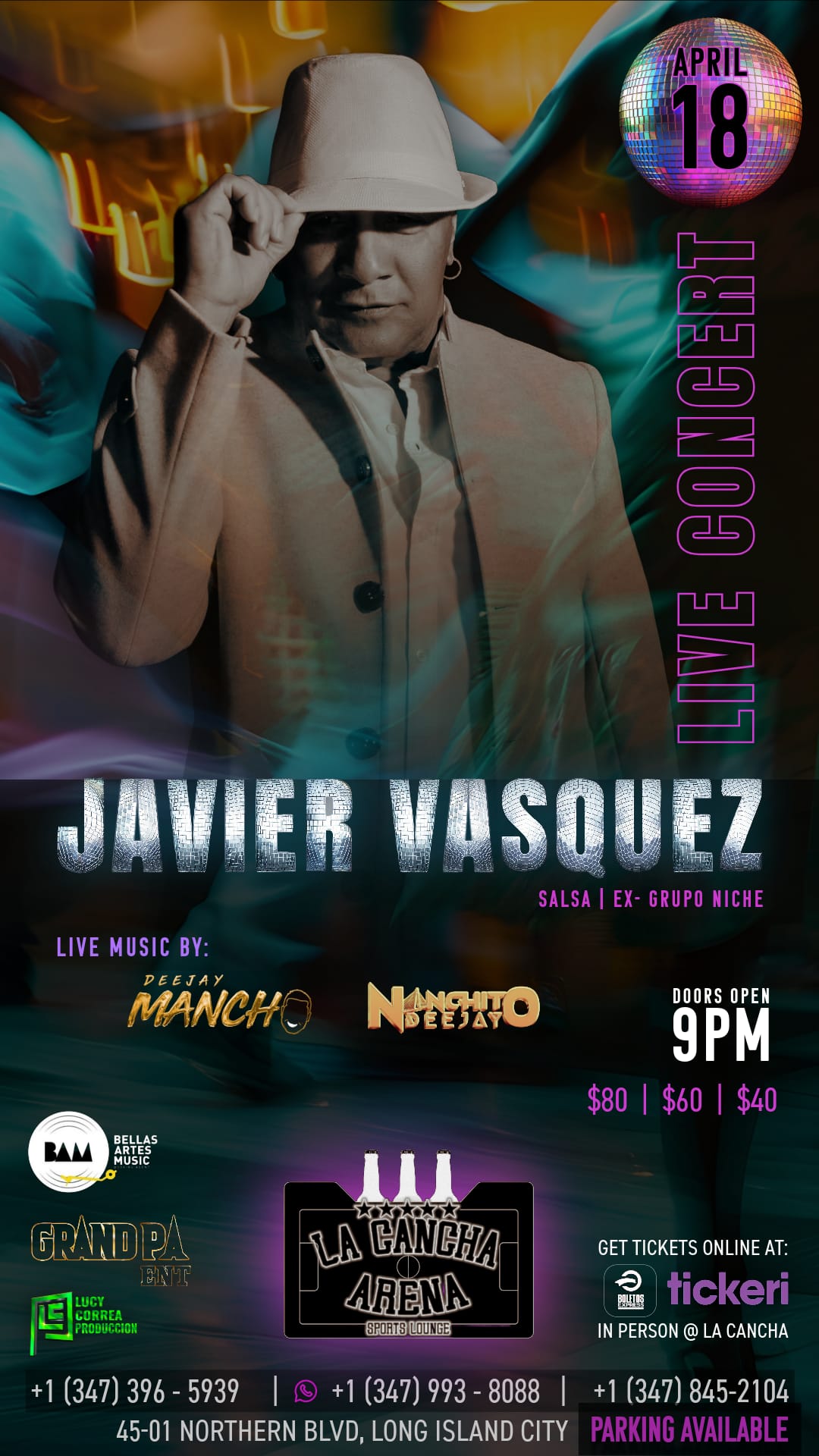 Buy tickets for JAVIER VASQUEZ EN NEW YORK JAVIER VASQUEZ EN NEW YORK