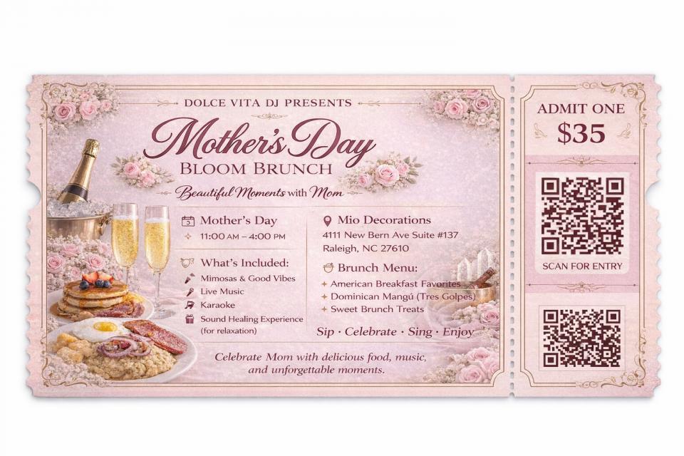 Buy tickets for MOTHER'S DAY BLUM AND BRUNCH EXPERIENCE MOTHER'S DAY BLUM AND BRUNCH EXPERIENCE