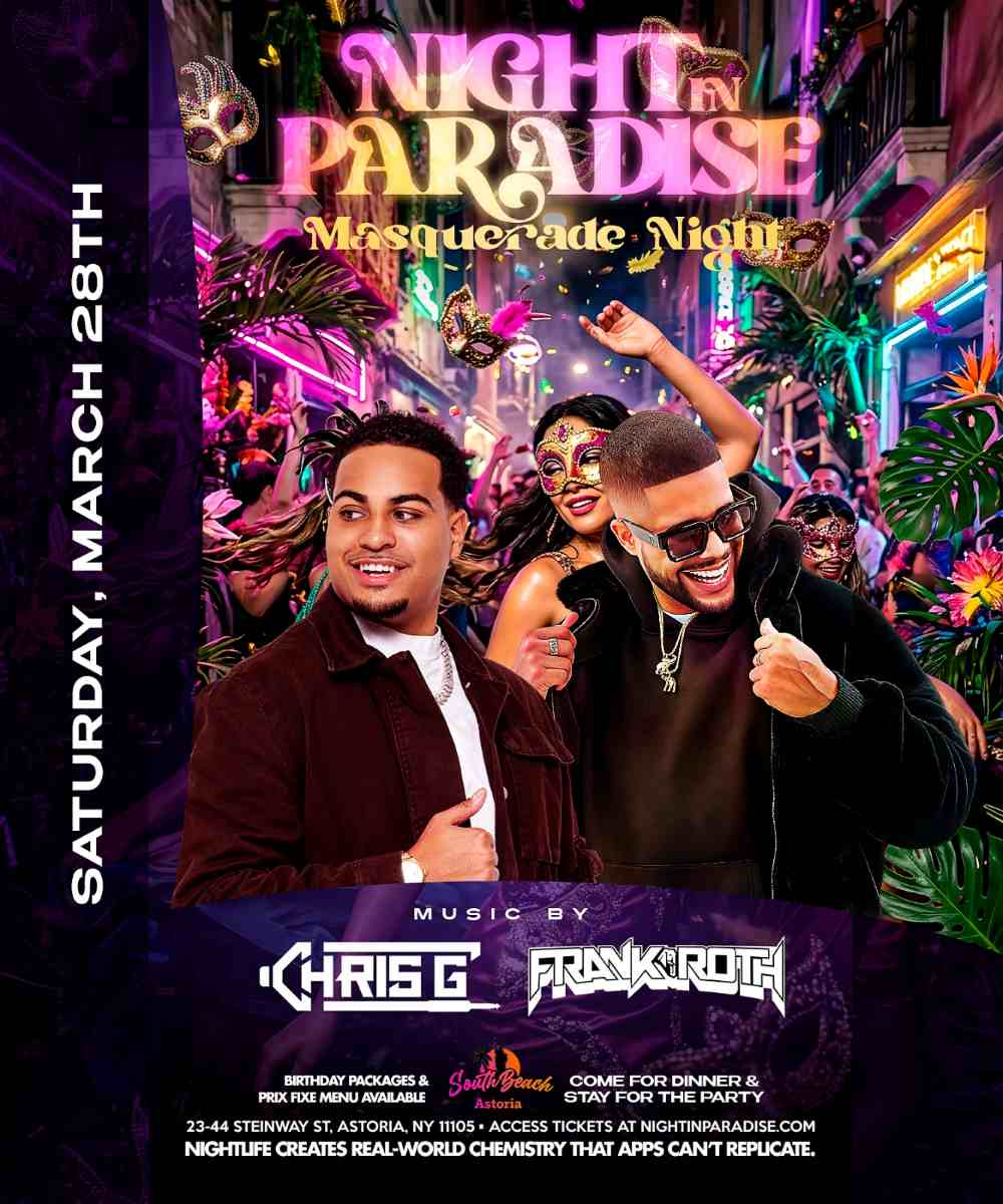 Buy tickets for Night in Paradise Masquerade Night – NYC’s Ultimate Saturday Party Night in Paradise Masquerade Night – NYC’s Ultimate Saturday Party