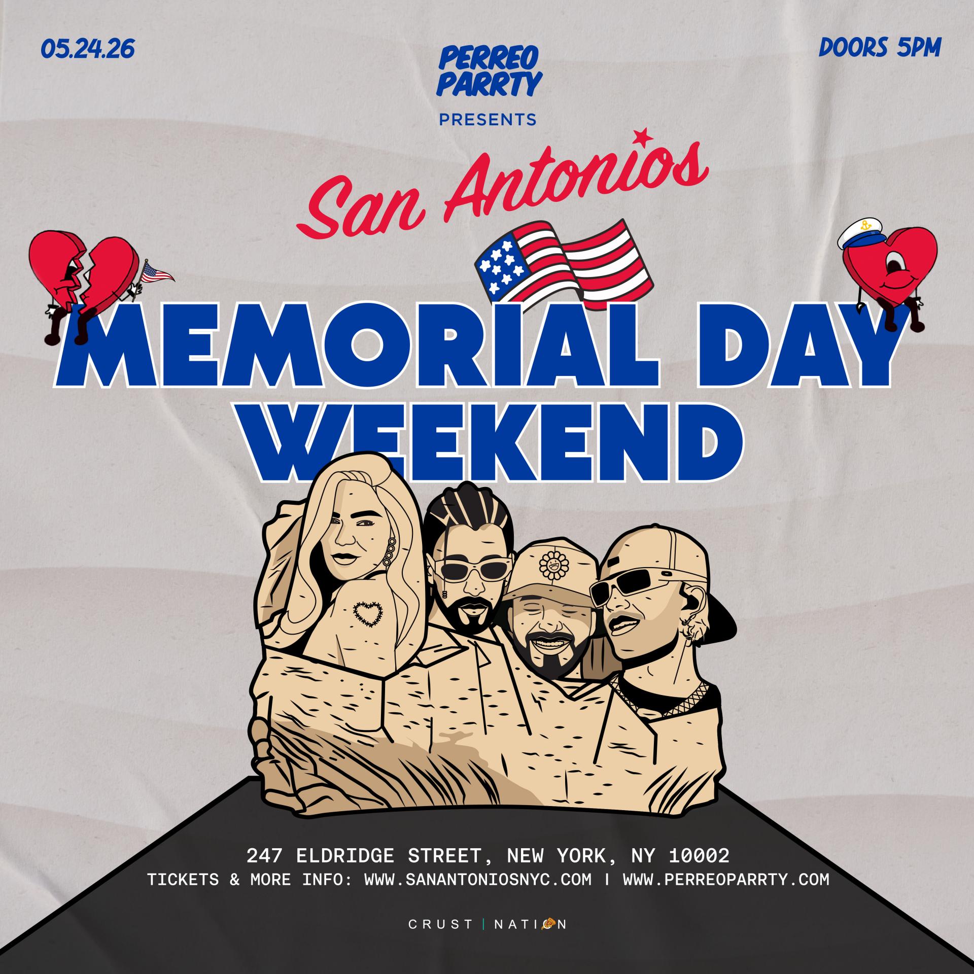 MEMORIAL DAY WEEKEND - Latin  Party at San Antonios NYC
