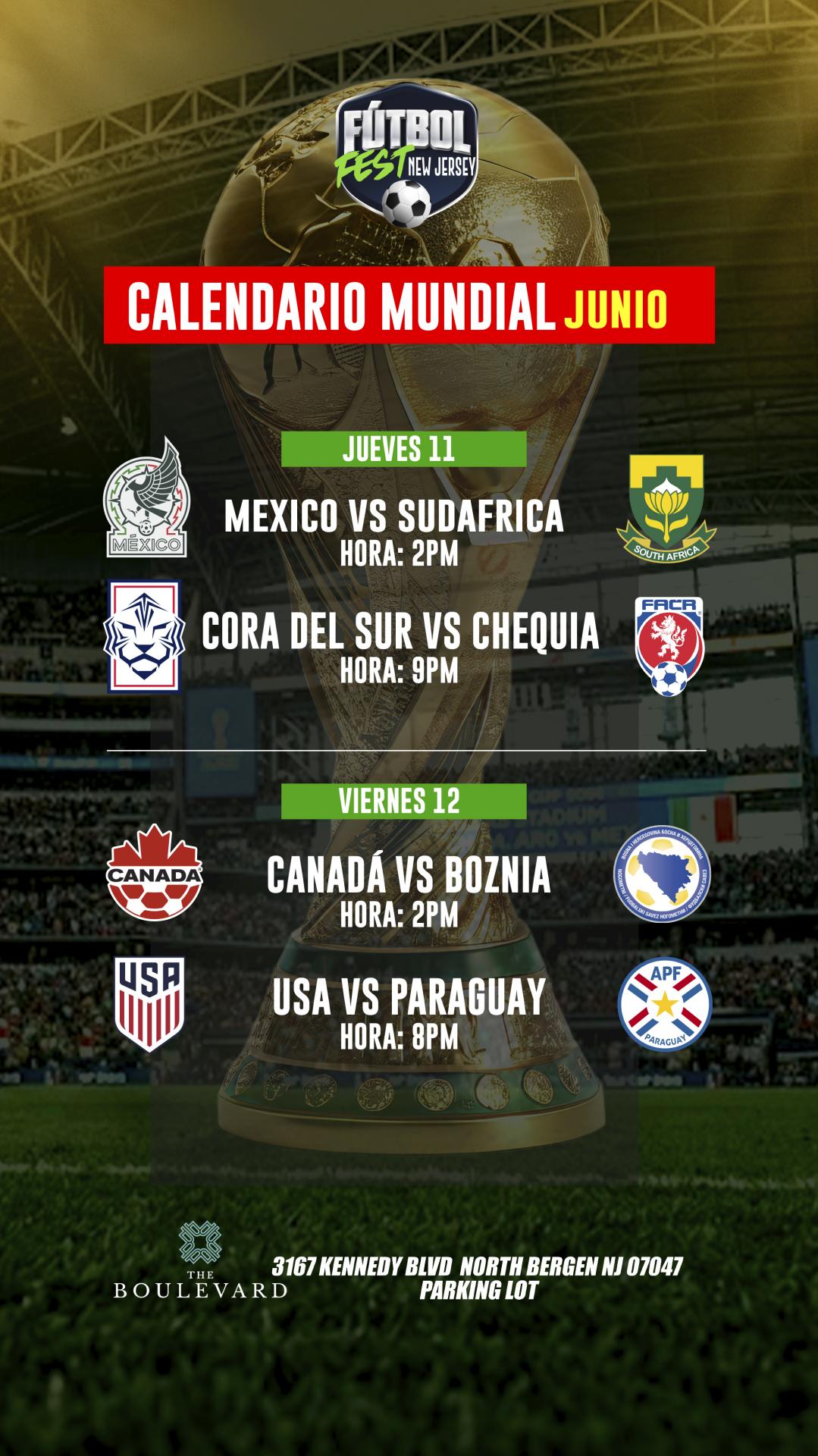 FUTBOL FEST NEW JERSEY | ( V.I.P AREA ) PARTIDOS JUNIO 12