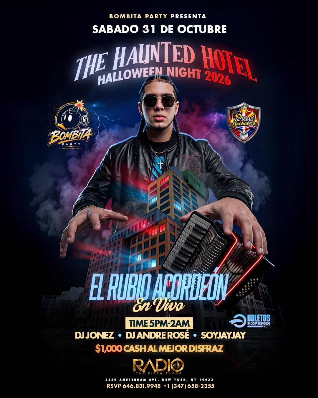 Buy tickets for The Hunted Hotel👻🔥 Bombita Party & La Vibra Bachatera. Present The Hunted Hotel👻🔥 Bombita Party & La Vibra Bachatera. Present
