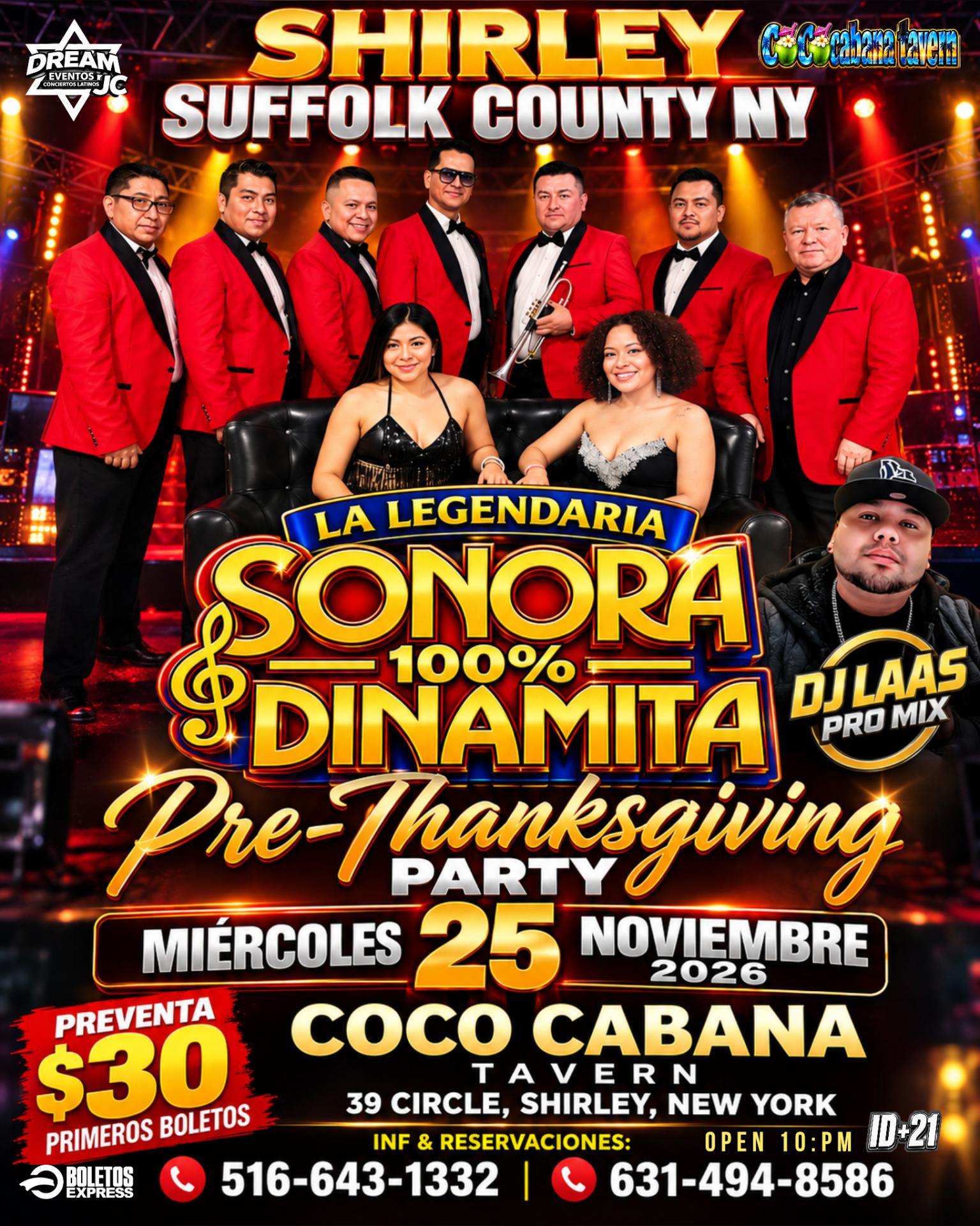 Buy tickets for La Sonora Dinamita / Miercoles 25 Nov / Shirley Suffolk Long Island La Sonora Dinamita / Miercoles 25 Nov / Shirley Suffolk Long Island