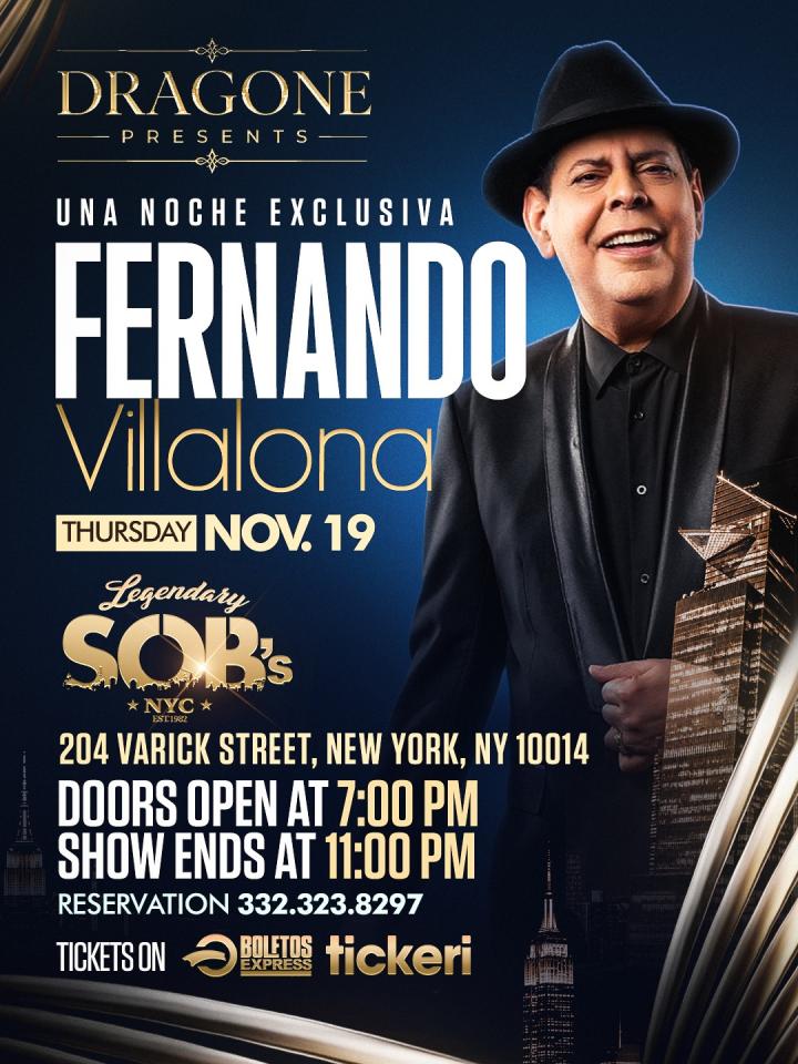 Buy tickets for Fernando Villalona at SOB's Fernando Villalona at SOB's