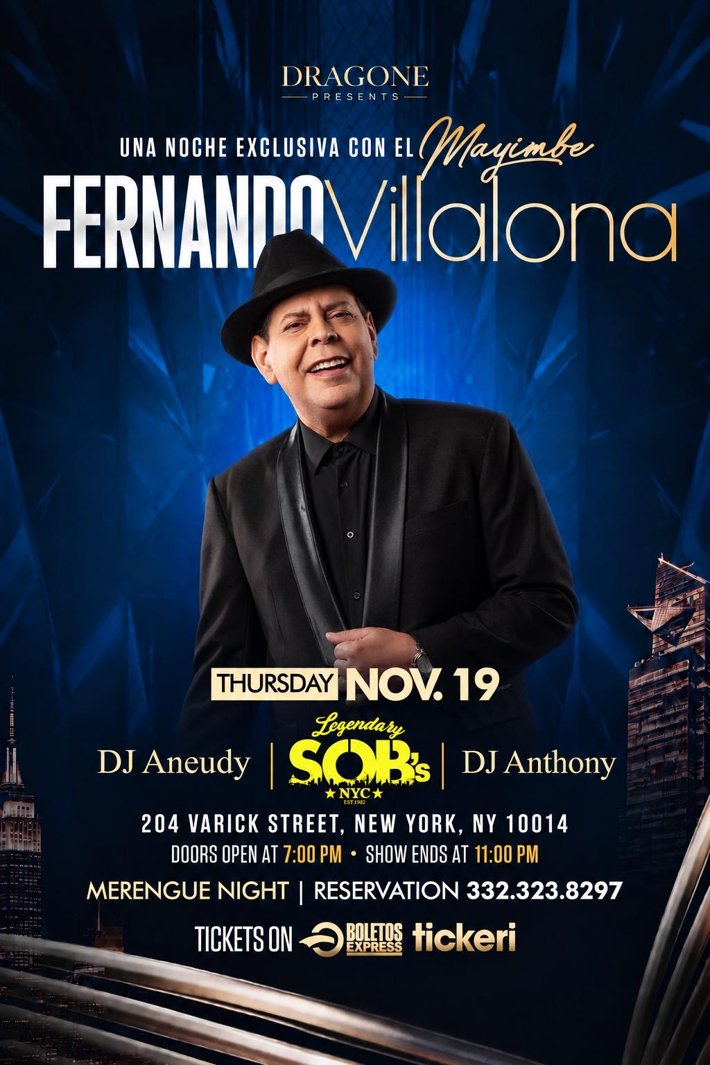Fernando Villalona at SOB's